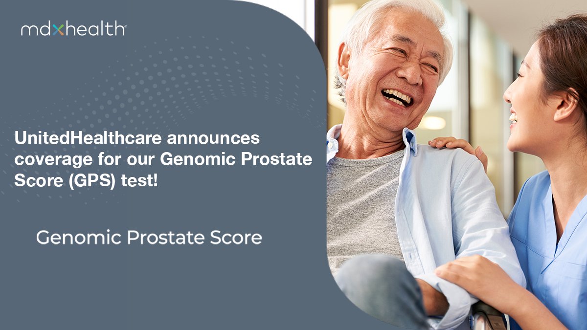 mdxhealth's tweet photo. Exciting news! UnitedHealthcare singles out mdxheath’s GPS test as its only commercially-covered test to risk-stratify men newly diagnosed with localized prostate cancer. Read more: https://t.co/IVth4z17vy https://t.co/DXCATPMXuV