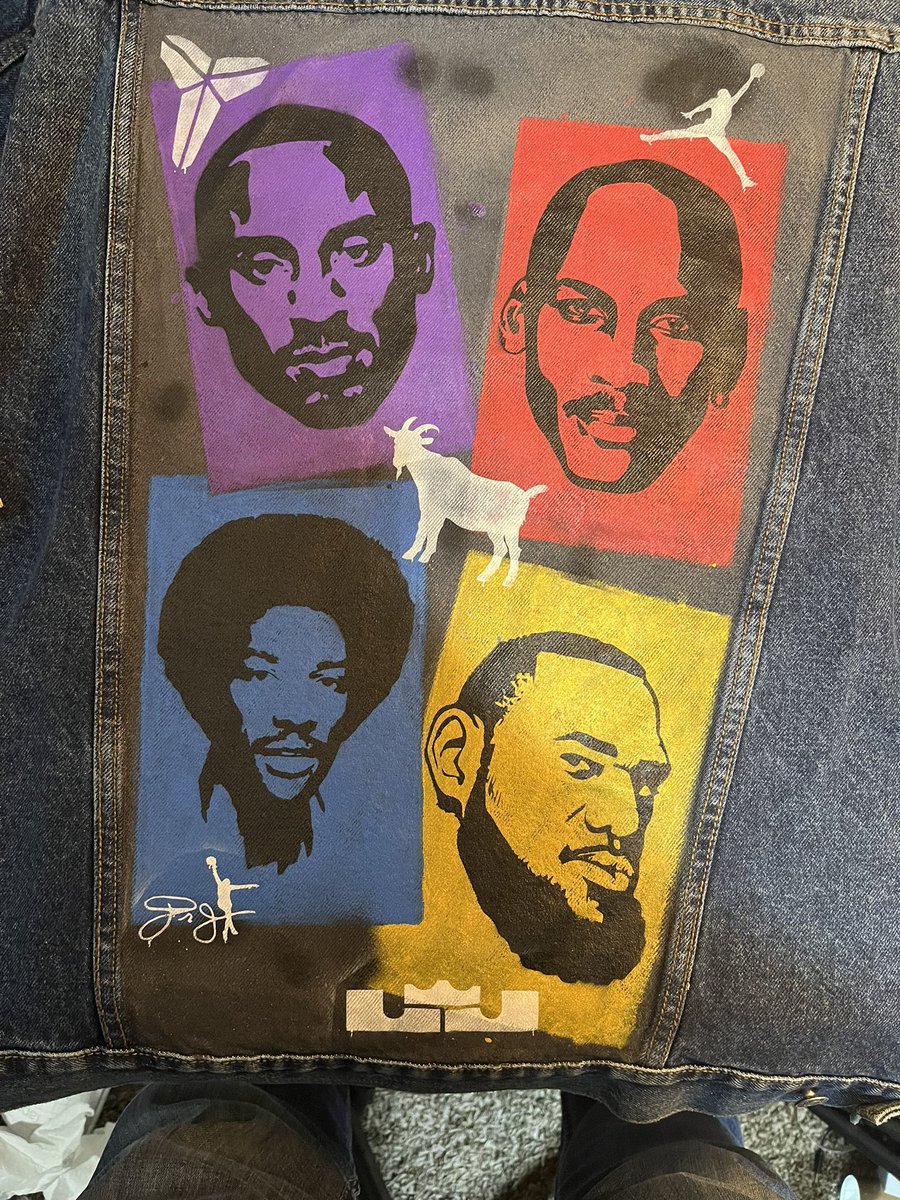 This custom denim done by my husband is on point 👀

All-Star weekend is here and Ryan is a part of it in SLC!  Stay tuned for where you can find us and get your custom pieces!

<a href="/NBA/">NBA</a> <a href="/KingJames/">LeBron James</a> <a href="/NBATV/">NBA TV</a> <a href="/NBAAllStar/">#NBAAllStar</a> 

#thegoat #goat #nbaallstar #allstarweekend