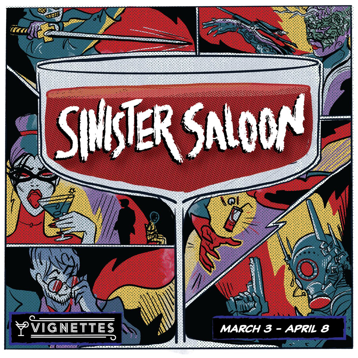 PlanetComicon's tweet photo. ⚡️ZAP! 💥POW! 💣 KABLOOM!
A battle shakes Kansas City to the core! Will you side with the villains HQ'ed at Vignettes Cocktail Bar’s SINISTER SALOON or help the heroes hidden at ReRoll Tavern’s ALTER EGO! Join #COMICCLASH and help your side win!
INFO: https://t.co/pRAyu7SQc3 https://t.co/VEOe5YFOpx