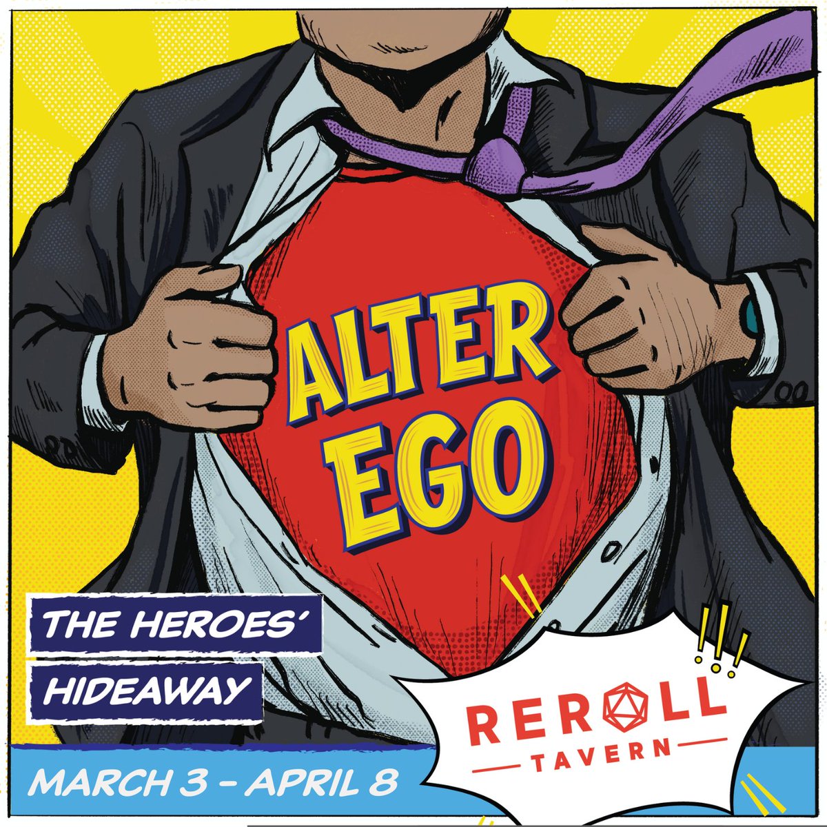 PlanetComicon's tweet photo. ⚡️ZAP! 💥POW! 💣 KABLOOM!
A battle shakes Kansas City to the core! Will you side with the villains HQ'ed at Vignettes Cocktail Bar’s SINISTER SALOON or help the heroes hidden at ReRoll Tavern’s ALTER EGO! Join #COMICCLASH and help your side win!
INFO: https://t.co/pRAyu7SQc3 https://t.co/VEOe5YFOpx