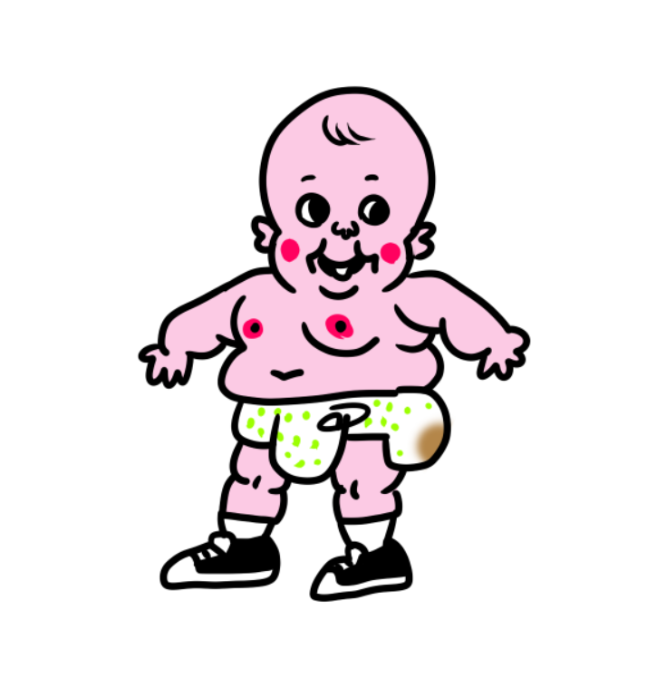 「bebê paulistano já nasce de tênis 」|daveのイラスト