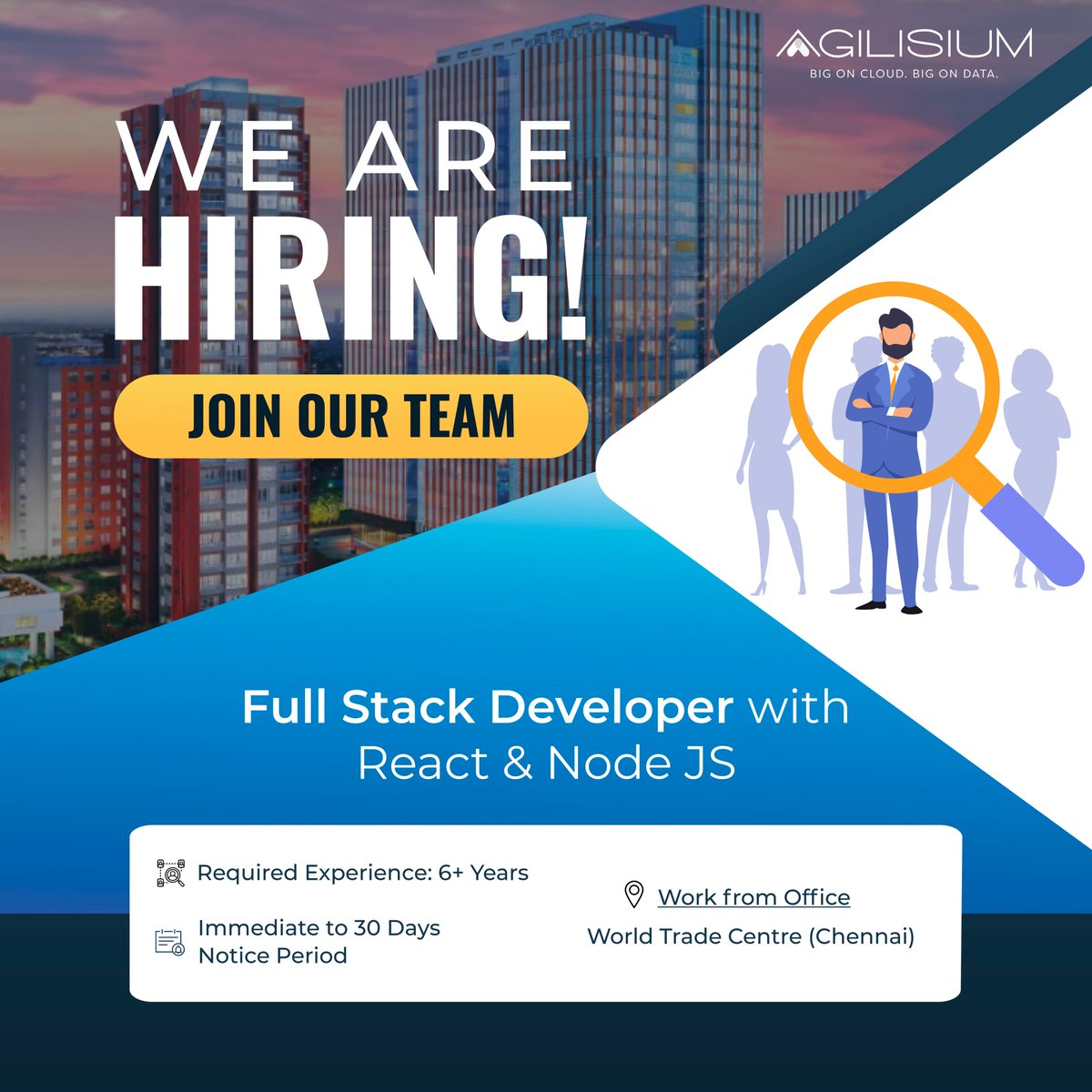 agilisium's tweet photo. Ready to build the next big thing? We're looking for a talented FullStack Developer to join our team and turn innovative ideas into reality. Are you up for the challenge? Apply now- https://t.co/KbNEeWkuMq
#hiring #fullstackdeveloper #javascript #reactjs #nodejs #awscloudservices https://t.co/OLpV92YPzG