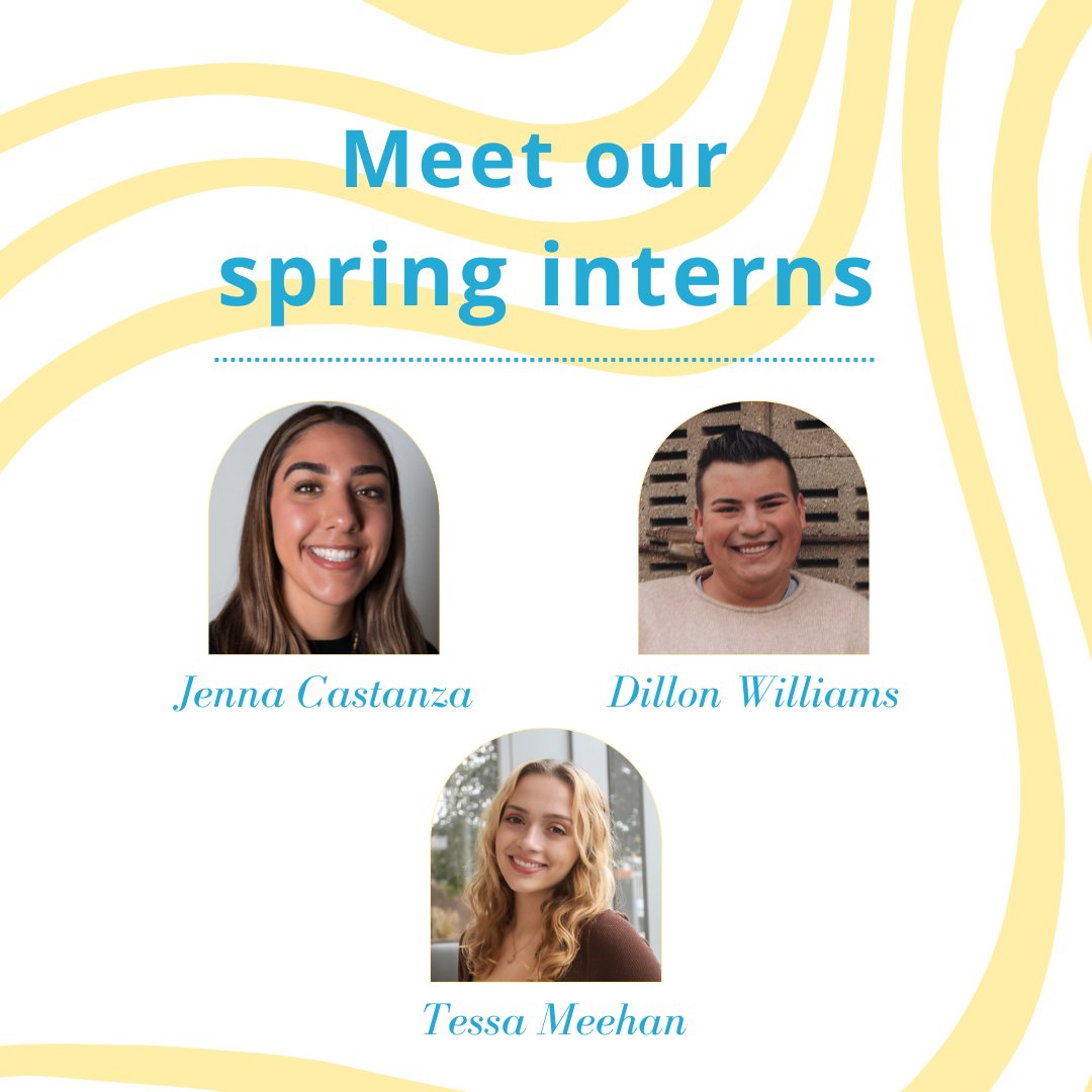 Fisch_Tank's tweet image. Please give a warm welcome to the newest members of the FischTank team, our spring 2022 interns!

🟡 Jenna Castanza, a senior at @CityCollegeNY 
🔵 Dillon Williams, a junior at @SyracuseU 
🟡 Tessa Meehan, a senior at @SyracuseU

#PRinternship #PRintern
