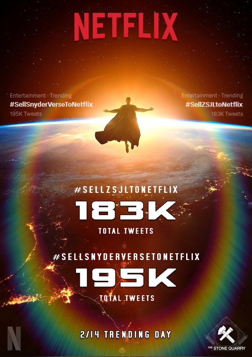SnyderQueen_'s tweet photo. 📈HUGE Milestone achievement! 

Trending day for #SellSnyderVerseToNetflix 195K
Total since this movement began: 501K‼️

Trending day for #SellZSJLtoNetflix 183K
Total since this movement began: 478K❗️

If you're not spelling the hashtag right, 
you're not contributing to this 👇 https://t.co/5c8y53ugc0