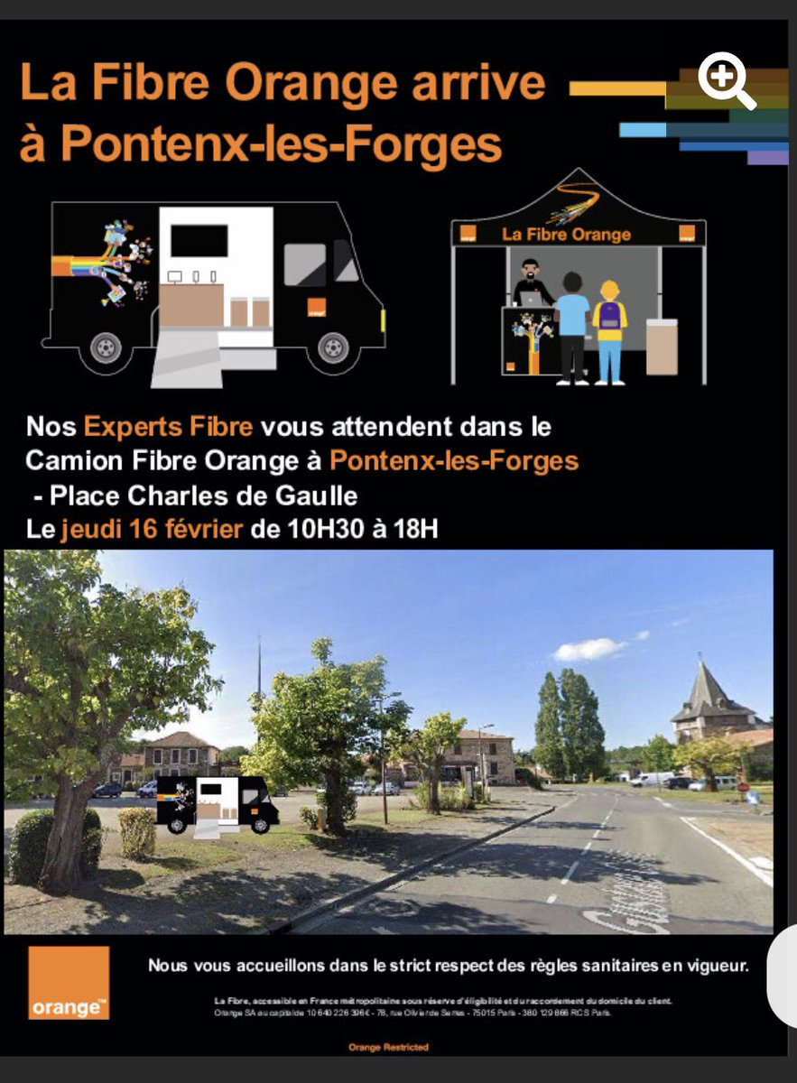 T_Pallas's tweet photo. Quand tu es en retraite, que ton village natal est fibré par Orange, jusqu’au milieu de la forêt pour l’habitat dispersé, et que tu retrouves tes collègues sur la place du village 🥳🥳🥳 #proudtobeorange @orange https://t.co/nAMoWM5eqP
