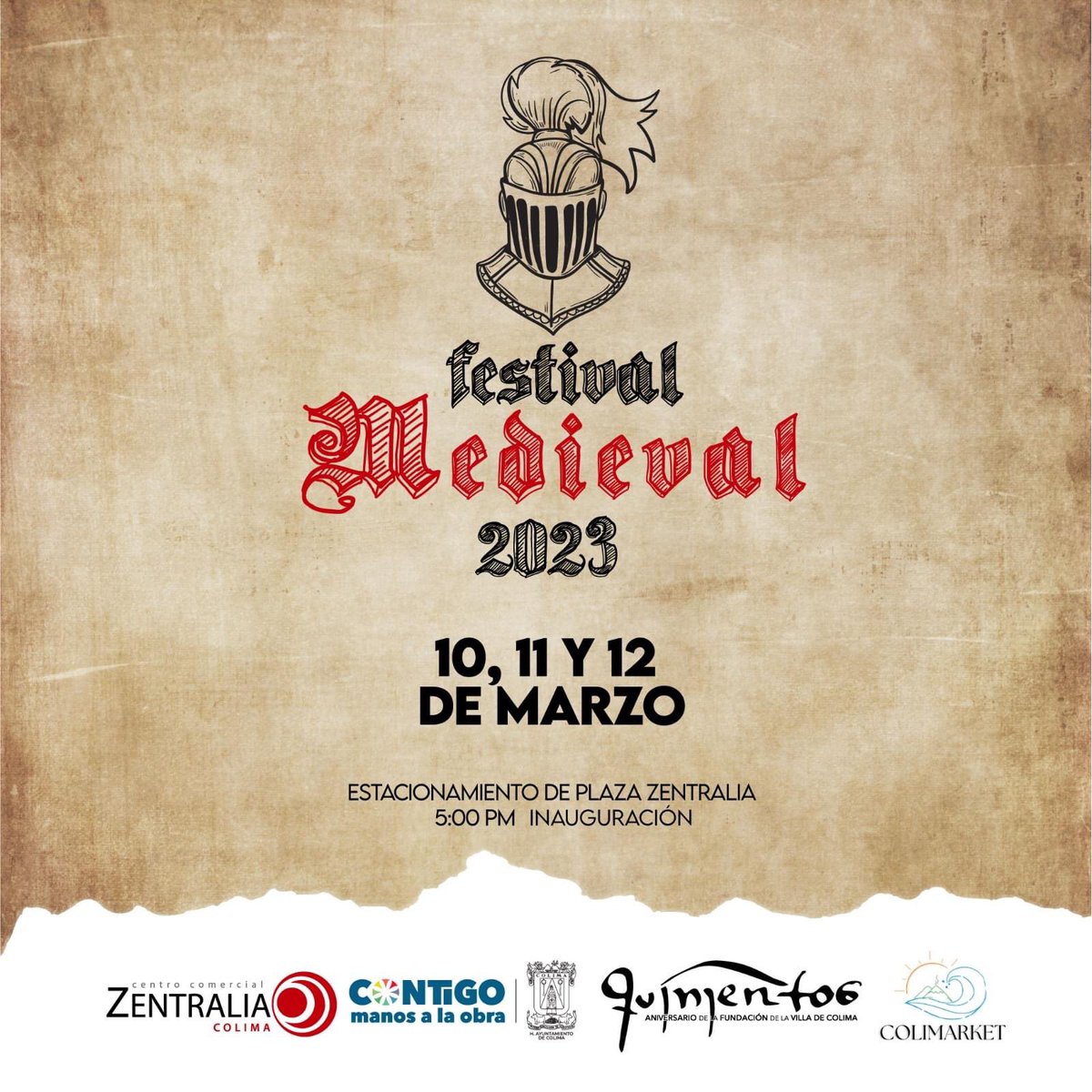 ColimaMunicipio's tweet photo. ¡El pasado llega a plaza Zentralia Colima! Haciendo equipo traemos el #FestivalMedieval.

Ven y disfruta de este gran espectáculo temático, que estamos seguros, te dejará con ganas de más. https://t.co/x3fZmSiNbZ