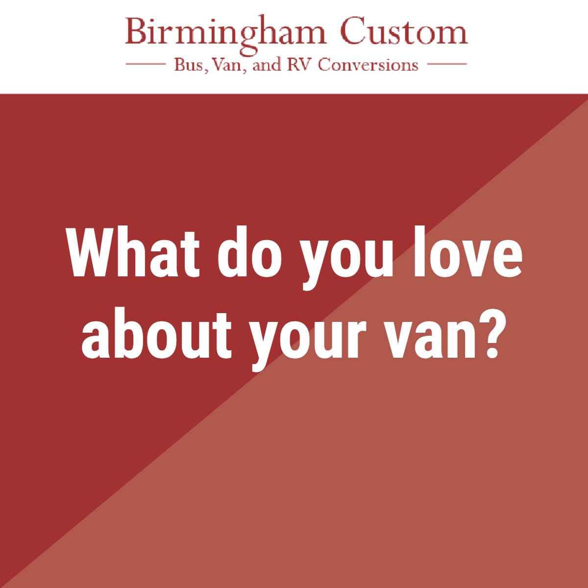 bus_conversions's tweet photo. Now that your conversion is finished, we'd love to hear about your favorite features! Tell us about them below. https://t.co/9cVl0Kh9QU