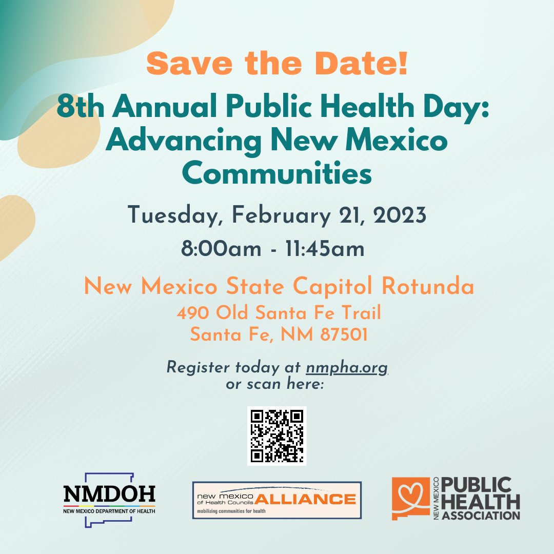Be sure to join us on February 21st for the 8th Annual Public Health Day: Advancing NM Communities. The event is hosted by the #NM Public Health Association and DBHS will have booth. See you there! #publichealthday