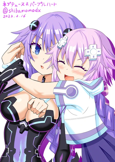 ネプ子とパプハ描いた。#超次元ゲイムネプテューヌ#ネプテューヌ #パープルハート#hyperdimensionneptunia#Neptunia 