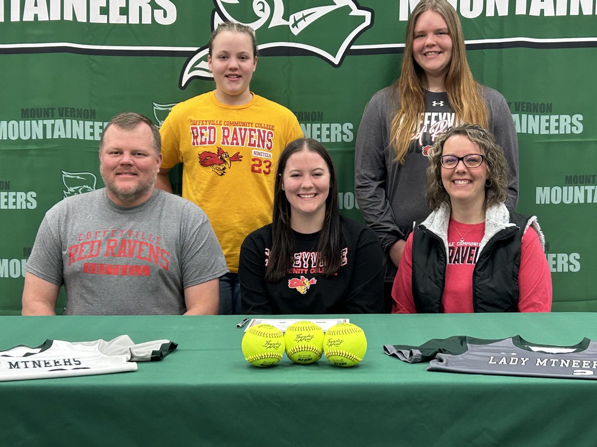 MVHS_AD's tweet photo. Congratulations to @allieschubert on her signing with ⁦@cccredravens⁩ 🥎. Looking forward to a great Senior season for ⁦@MtVernSoftball⁩. https://t.co/jKZxNGsDMM