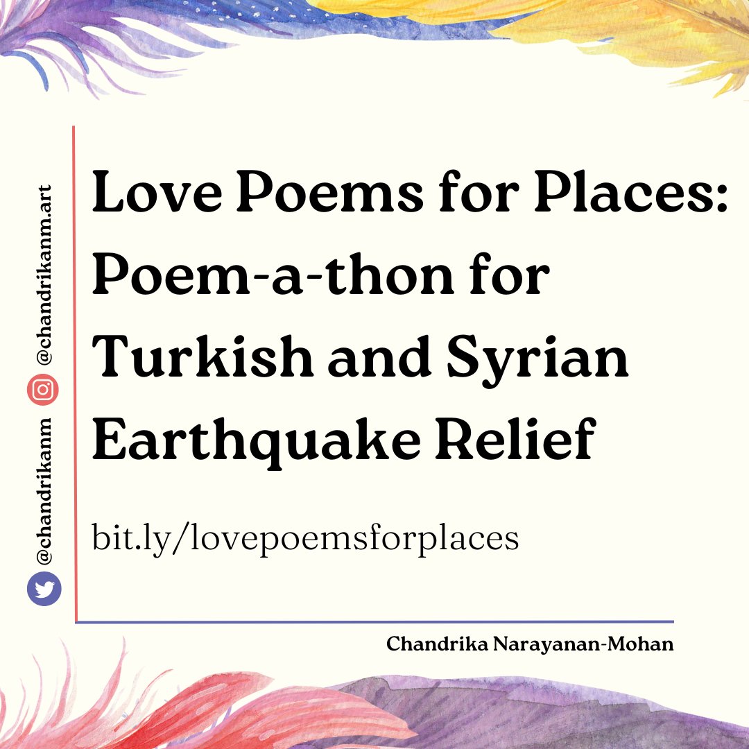 .@chandrikanm is a childhood friend and an honorary Ankaralı whose heart still beats with Turkey - donate €10+ to her earthquake fundraiser and she will write a poem just for you ❤️ docs.google.com/forms/d/e/1FAI…