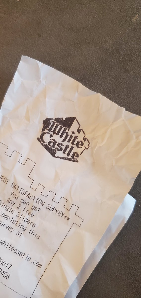 EricaLandis6's tweet photo. Actual words I said to my husband today...

"I FOUND THE WHITE CASTLE RECEIPT!!"

(Feel free to play along with your actual words  said to your significant others, pets, coworkers, kids, baristas...)
@WhiteCastle #white castle #fast food #foodhumor https://t.co/s2IMflzPwb