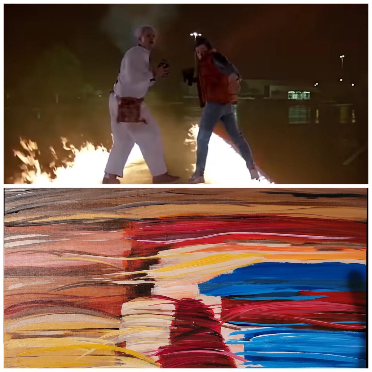5thLounge's tweet photo. Remember on this week’s show how Chuck talked about his #backtothefuture inspired painting? You’re welcome. #5dl #5thdimensionlounge #podcast #comedy #acrylicpainting https://t.co/Z3OH3bds7g
