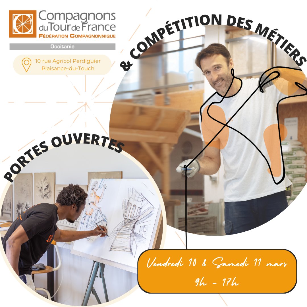 📣 Les 10 et 11 mars, nous organisons 2 événements importants sur notre EcoCampus ! 1️⃣Des Portes Ouvertes entre 9h et 17h🕓2️⃣Nous aurons le plaisir d'accueillir et de coorganiser avec la Région <a href="/Occitanie/">Région Occitanie</a> les sélections régionales des <a href="/Worldskills_Occ/">Worldskills Occitanie</a> en Menuiserie et Métallerie