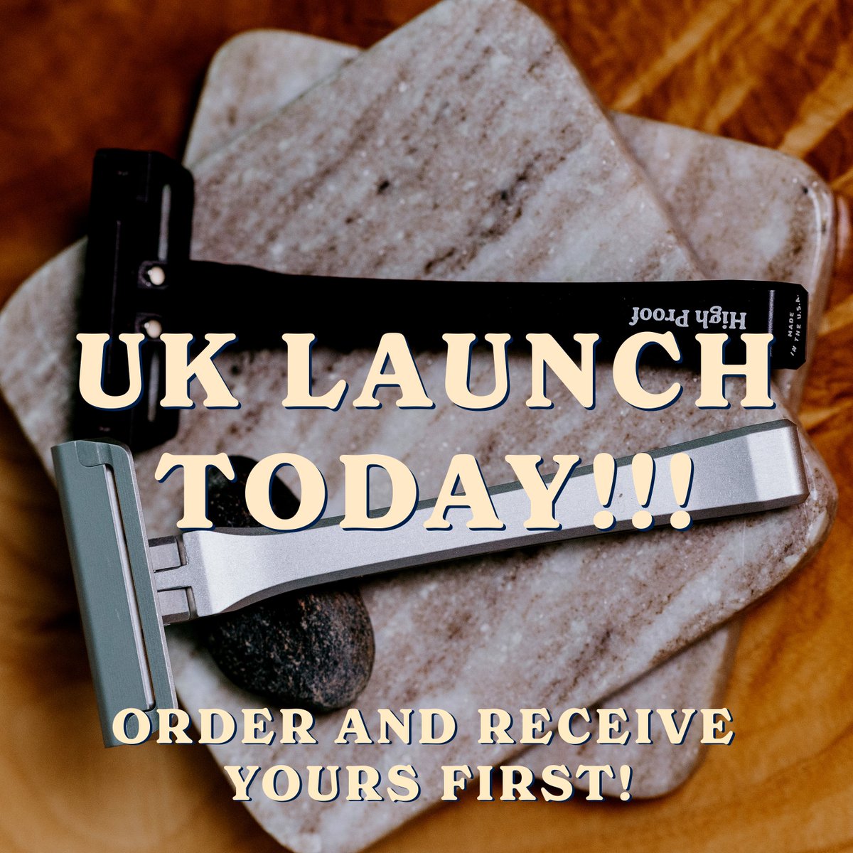 HighProof_UK's tweet photo. OFFICIAL UK LAUNCH!
Order now to receive your razor!!!
Delivery available today!
https://t.co/1fQHA9GE6e
#highproof #mens #menshealth #americanmade #manscaping #newcompany #beardgang #beards #beardsofinstagram #madeinusa #ukbusiness #beardstyle #beard #razor #shaving https://t.co/cVTUnACHOF