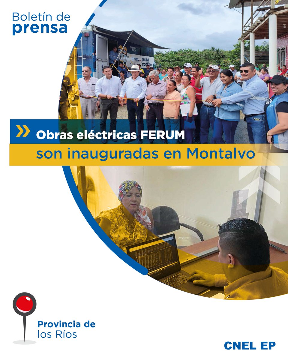 #LosRíos  | Obras eléctricas de FERUM BID 5, son inauguradas en nueve recintos del cantón Montalvo, donde son beneficiadas más de 132 familas. Leer más: 
cutt.ly/f3GA4zM