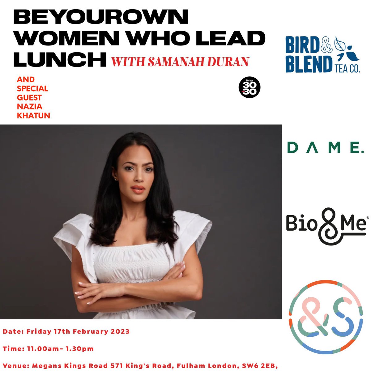 beyourownuk's tweet image. Have you got your ticket!! 🎟 @BEYOUROWNuk Women Who Lead Lunch hosted by @samanahduran @FitnessReborn1 @WINJECTSTUDIOS sponsored by @BirdandBlendTea

✨Support and connect
✨Build and Scale
✨Learn and share

Book now 🔗 eventbrite.com/e/503738945747

#BEYOUROWN #Womeinbiz #London