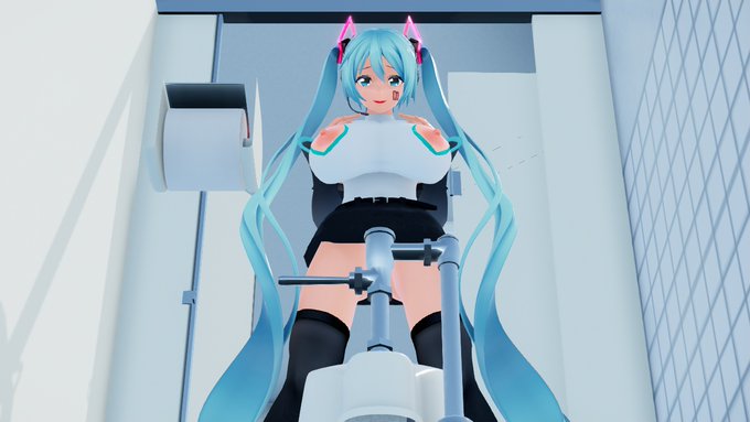 雑にトイレ
#むちむちなミクさんシリーズ 