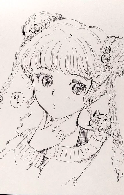 おだんごヘアーの作り方がわからなけど最近気になる💕

#落書き 