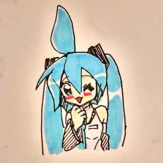 線画ペン乾くの待てずに例によってこすれてピー。てなった。 