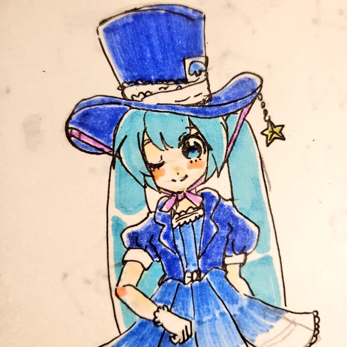 線画ペン乾くの待てずに例によってこすれてピー。てなった。 