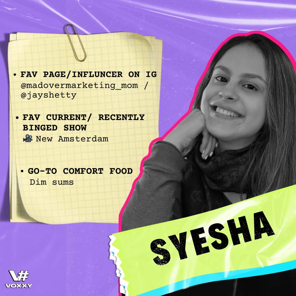 Introducing Syesha from our Brand Solutions team, bringing creativity and problem-solving skills to the table! 🤩
.
.
.
#VoxxyMedia #VoxxyIndia #VoxxyTeam
#LifeAtVoxxy #Team #InfluencerAgency
#EmployeeFeature #Worldwide #Team
#MeetTheTeam #CompanyCulture 
#EmployeeAppreciation