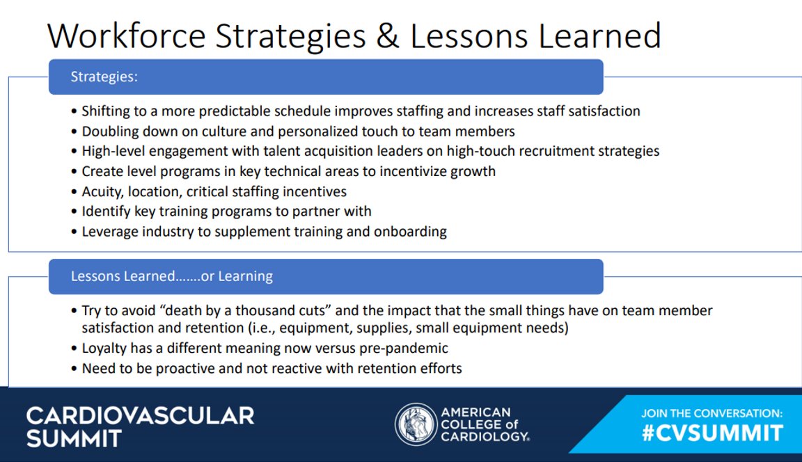 Joseph Marine (@drjmarine) on Twitter photo Great discussion of CV workforce crisis at <a href="/ACCinTouch/">American College of Cardiology</a> #CVSummit. Not going away. Solutions: Better total comp and benefits, invest in onboarding and training, path to advancement, flex schedules, wellness, engineer out useless work. Great discussion of CV workforce crisis at <a href="/ACCinTouch/">American College of Cardiology</a> #CVSummit. Not going away. Solutions: Better total comp and benefits, invest in onboarding and training, path to advancement, flex schedules, wellness, engineer out useless work.