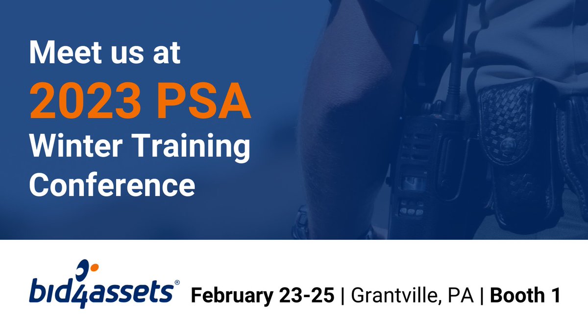 Bid4AssetsTweet's tweet photo. Attending this year’s @PASheriffs Winter Training Conference? Stop by Booth 1 to meet the Bid4Assets team and learn how we facilitate effective online foreclosure auctions that generate results without any hassle. Learn more https://t.co/FeTumTasZm #realestate #property #auction https://t.co/qn9UYdYzek