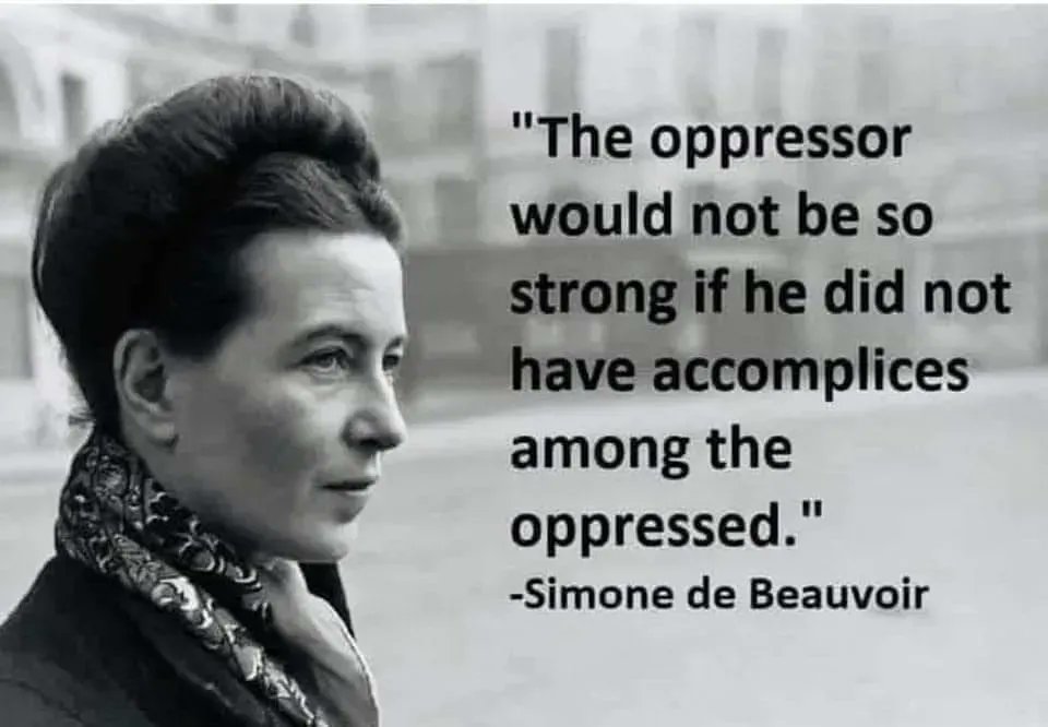 Do you agree or disagree? Leave a comment with your thoughts! 

#lifecoaching101 #sayingoftheday #revenconcepts #endoppression #power #powerfulquotes #lessonsinlife #lifewisdom  #simonedebeauvoir