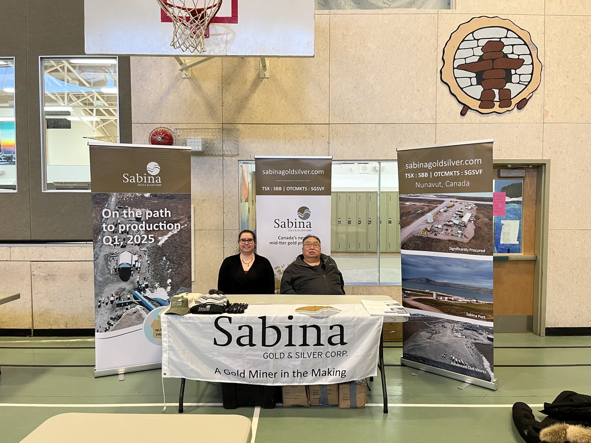 B2G_BackRiver's tweet photo. Sabina Gold & Silver Corp. is at the Kitikmeot Tradeshow in Cambridge Bay. Swing by the booth to learn more about #BackRiver and to discuss possible career opportunities.
#loveyourcareer https://t.co/u8kjOHBiHf
