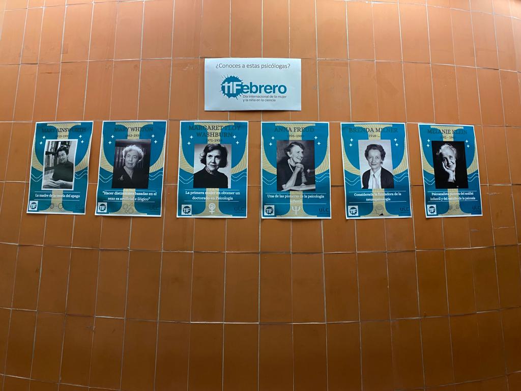 UICBarcelona's tweet photo. 🔎Amb motiu del 11F, les alumnes del primer curs del Grau en Psicologia en el marc de l'assignatura Motivació i Emoció han preparat una petita exposició anomenada "Dones invisibilitzades en la Psicologia i la Neurociència".
#11F #DrivingResearchForward https://t.co/c1x9X7OffQ