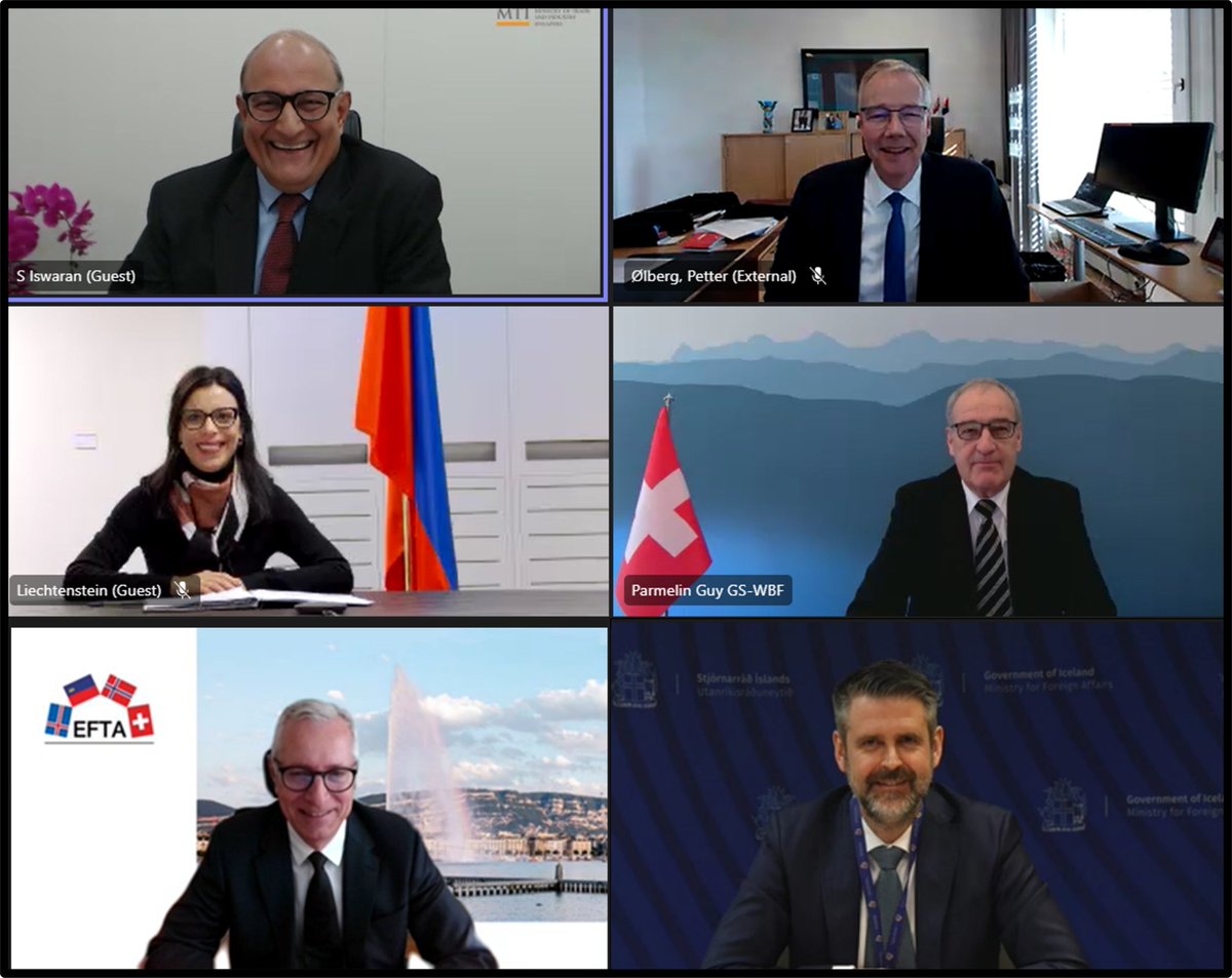 EFTAsecretariat's tweet photo. EFTA ๐ฎ๐ธ๐ฑ๐ฎ๐ณ๐ด๐จ๐ญ and Singapore ๐ธ๐ฌ move to boost digital trade!
High-level representatives met today to launch the negotiations on a Digital Economy Agreement.
Our joint statement โก๏ธ https://t.co/2etAFfvO5t
#Boostdigital https://t.co/yjmAx4JY6x