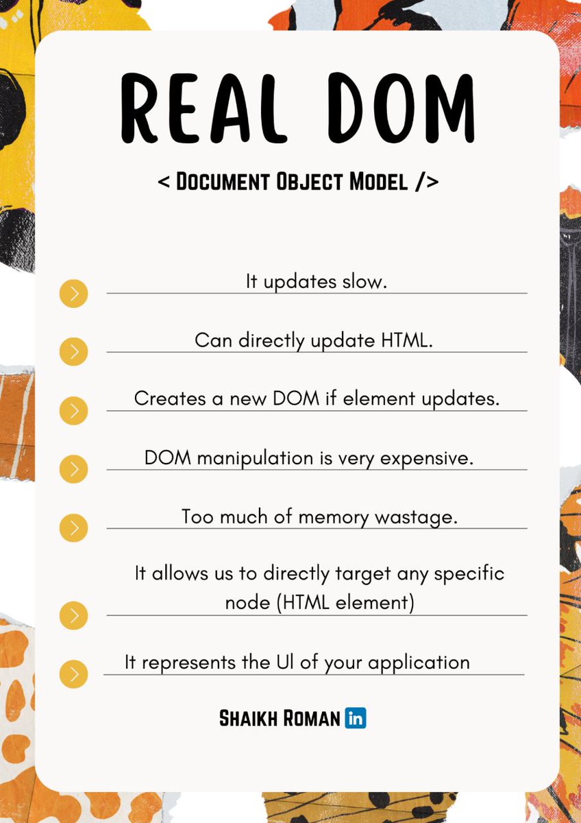 Difference between Real DOM and Virtual DOM
#reactjs #react #programmer #coding