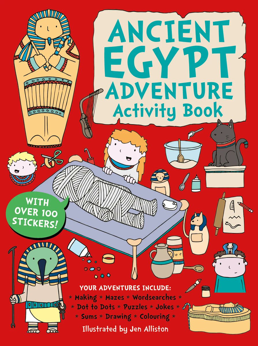 GMCbooks's tweet photo. Today is 100 years since Howard Carter discovered Tutankhamun's tomb so we're sharing #AncientEgyptAdventureActivityBook illustrated by #JenAlliston, from #ButtonBooks. Filled with #puzzles, #anagrams, #maths, #codes, #SpotTheDifference, #Colouring & more! #AdventureActivityBook https://t.co/MINJCAmQxE