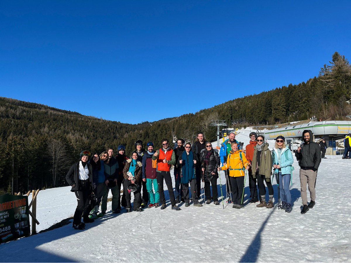 ScanUnit's tweet photo. @ScanUnit and @SilaniLab had a lab retreat above the clouds ☀️
We had a great time skiing/hiking ⛷️🥾 in Mönichkirchen and we got there all by public transport 🚆🌍
Special thanks to @ClausLamm for making this possible 😊 and Max Eder for organizing the trip💙 https://t.co/dqYKPmuk1O