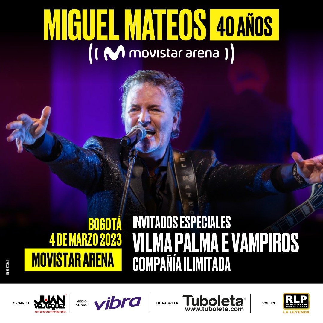 miguelmateosok's tweet photo. ¡Los espero el 4 de marzo en el @MovistarArenaCo  para festejar #40Años de rock!

Entradas acá: https://t.co/VVJXkguqna https://t.co/0loQPAiUvh