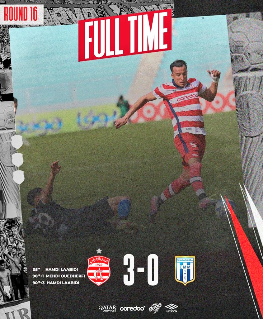 TeamCA_Officiel's tweet photo. โซ๏ธ๐
๐๐๐ ๐๐๐๐ | #CAEMM
Club Africain 3๏ธโฃ - 0๏ธโฃ Makrem Mahdia
โฝโฝ Hamdi Laabidi
โฝ Mehdi Ouedherfi
#CoupeDeTunisie ๐น๐ณ๐ | #TeamCA ๐ดโช https://t.co/iCwqdOU4A6