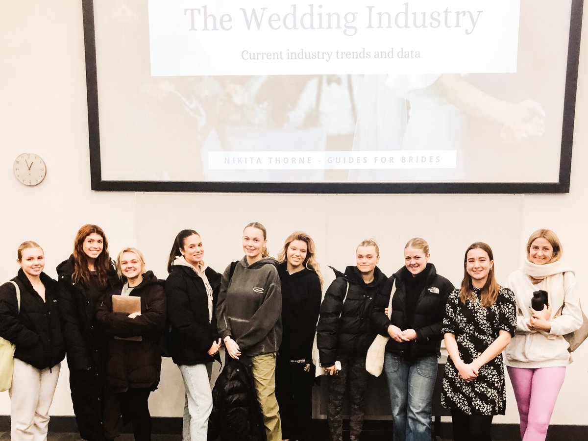 Final year Events Management students are sharing in the lived experience of a range of guests this semester. These include Nikita Thorne, Head of Strategy for @GuidesForBrides, who highlighted some of the challenges and opportunities that currently exist in the wedding industry.