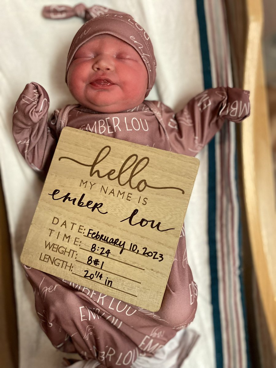 ZoKillian's tweet photo. Almost a week of Miss Ember Lou Killian!💖
She smiles when she poops, grunts when she’s hungry, and lovessss putting her hands on her face lol. Not sure how @the_danielk_ and I made such a perfect baby girl but here we are😍 https://t.co/IEfvrUcJ0t