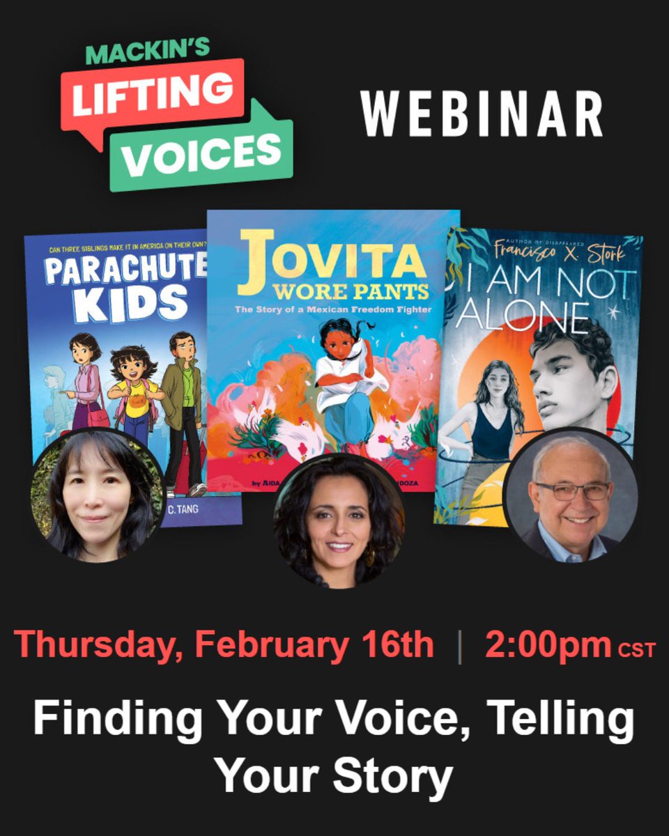 TODAY: Join authors <a href="/aida_writes/">Aida Salazar JOVITA WORE PANTS & CALLING THE MOON</a>, <a href="/bettyctang/">Betty C Tang</a>, <a href="/StorkFrancisco/">Francisco X. Stork</a>, and moderator <a href="/faraglibrarian/">Sandra Farag</a> as we share these books and highlight the importance of sharing stories with young people! 📚 #edwebinar #TLchat

Register for free: buff.ly/3j52pw3