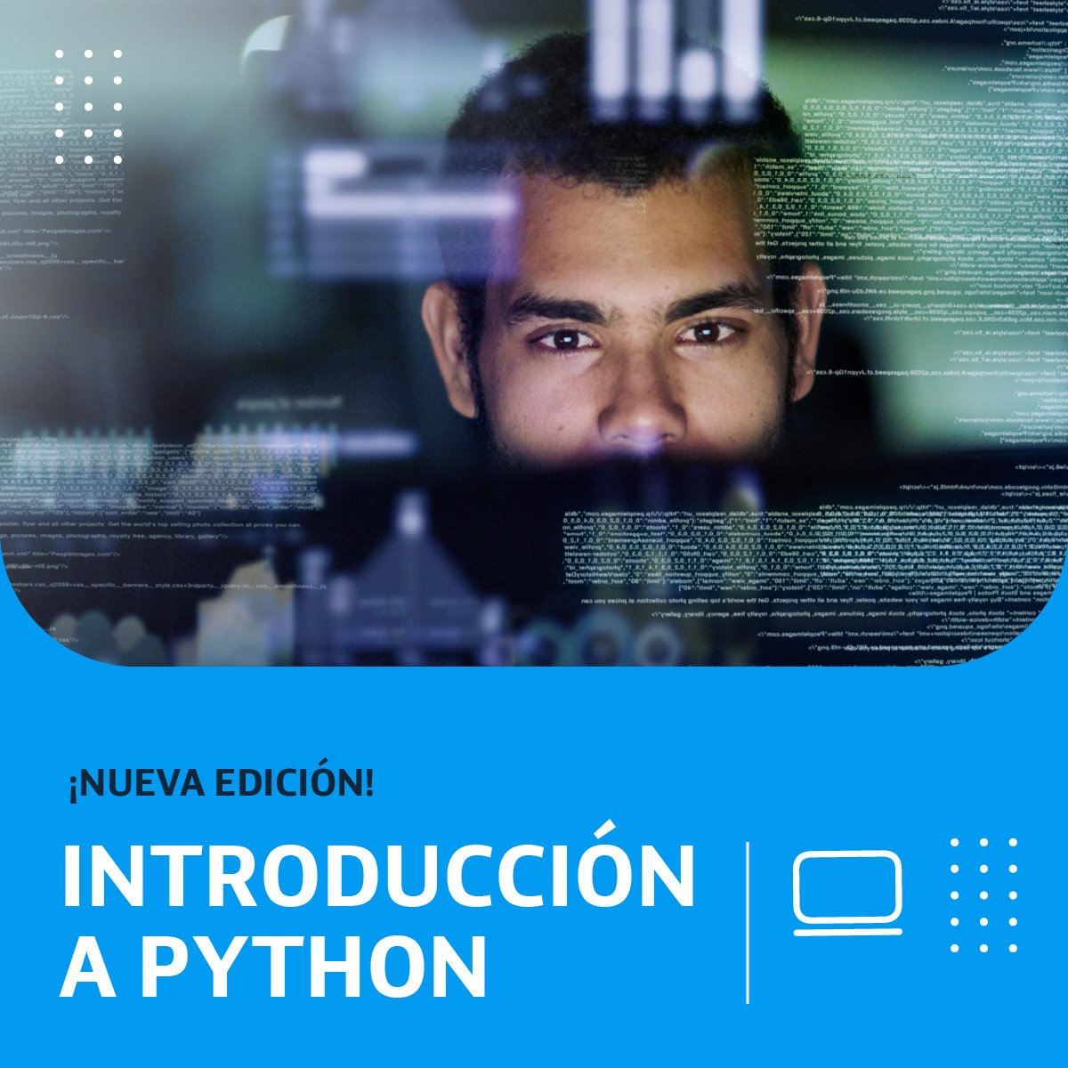 fmovistararg's tweet photo. Nuevo curso: Introducción a Python. 👩🏼‍💻👨🏻‍💻

Aprendé este lenguaje de programación y sus principales aplicaciones.

👉 Sencillo de aprender y fácil de utilizar.

🔗 ¡Cupos limitados! Más información:  https://t.co/AIMeaIGik8 https://t.co/89jA1NxNvY