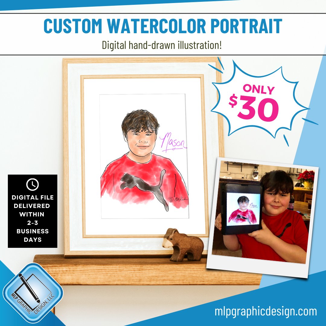 mlpgraphics's tweet photo. Custom illustrations are such a unique gift. Hand-drawn and digitally created for versitle use (screen or print), contact me soon! 
#WatercolorIllustration #HanddrawnDigitalArt #GraphicDesign #CustomArt https://t.co/TezfN9gTpp