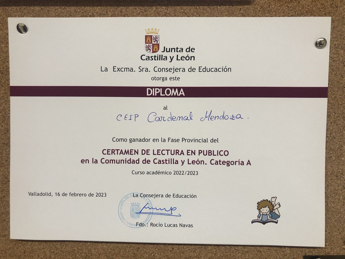 Nuestro colegio ha ganado en certamen de lectura en público una vez más 👏👏👏🥇🥇Enhorabuena a los alumnos y los profesores por este gran trabajo. <a href="/cfievalladolid/">CFIE VALLADOLID</a> <a href="/AMPACMENDOZAVAL/">AMPA CardenalMendoza</a> <a href="/AyuntamientoVLL/">Ayto. de Valladolid</a> <a href="/educacyl/">Educación JCyL</a> <a href="/Hoy_Libro/">¡Hoy Libro!</a>