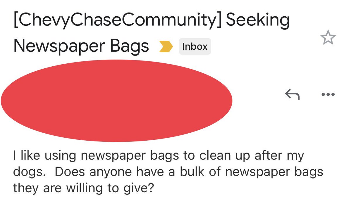 Best_ChevyChase's tweet photo. When people try to sell junk for neighbors like this it boggles my mind. So embarrassing! You really need $1 for your leftover paper goods. Just give it away. Same person posted seeking poop bags which makes me want to save a bunch and sell them to her for $1 https://t.co/kgHlDpSf40