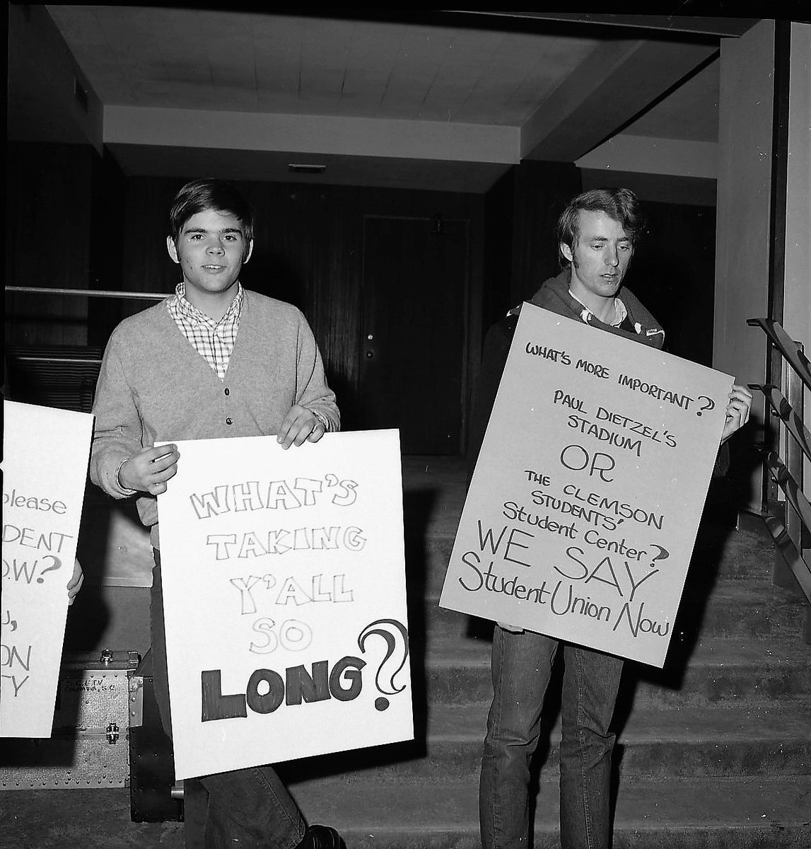 Students petition for a student center, 1970. The Edgar A. Brown University Union opened in 1975.

(image from Series 100 - CU Photographs)