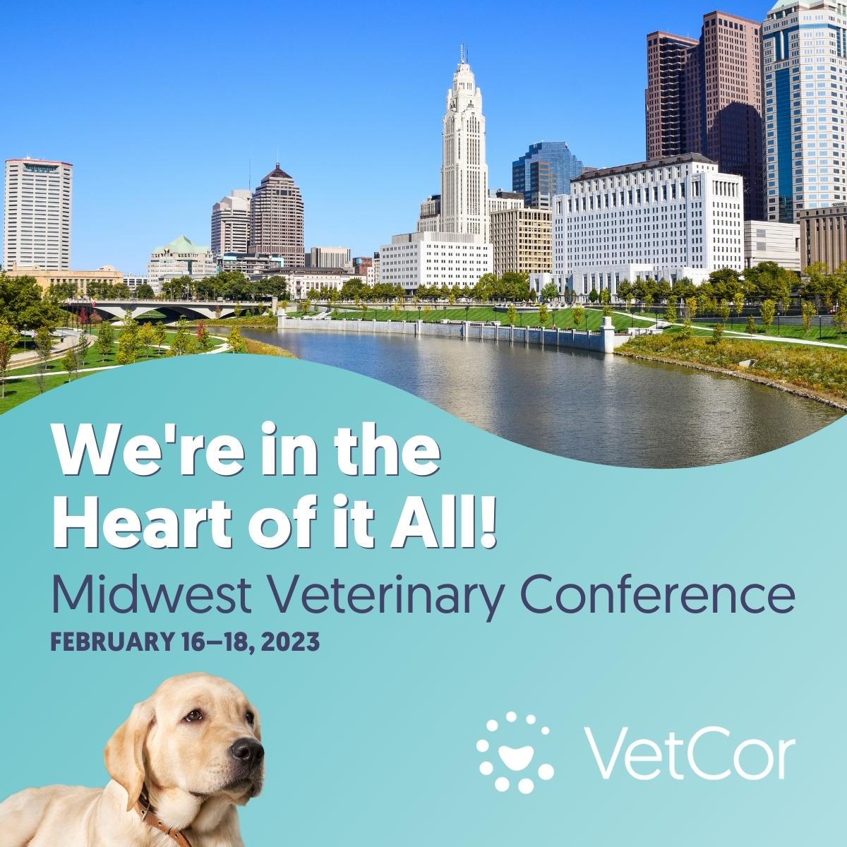 VetCorPractices's tweet image. We are paw-sitively pumped to be at the #MidWestVeterinaryConference (2/16-18)! Who else is attending?