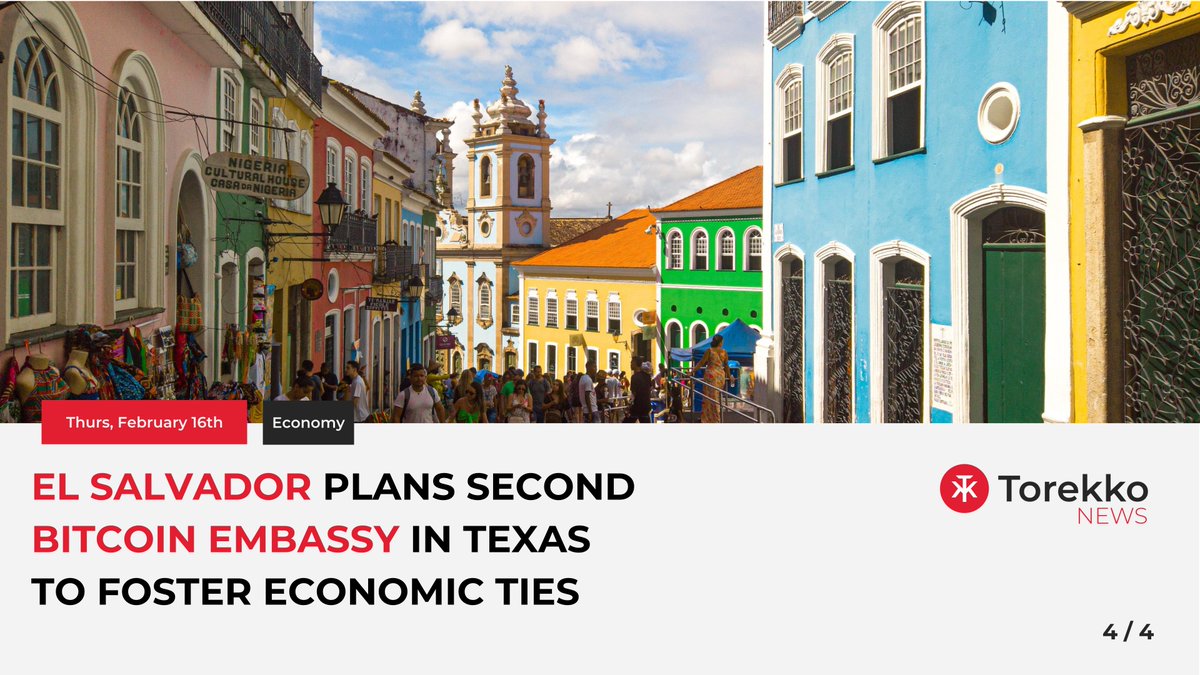 torekkonews's tweet photo. 4/4 El Salvador is making waves in the crypto world! The country's ambassador to the U.S., Milena Mayorga, has announced that they are looking into opening a second #Bitcoin embassy in Texas.
#crypto #BitcoinEmbassy #Texas #Lugano #Switzerland https://t.co/Wkq96xj0Hn