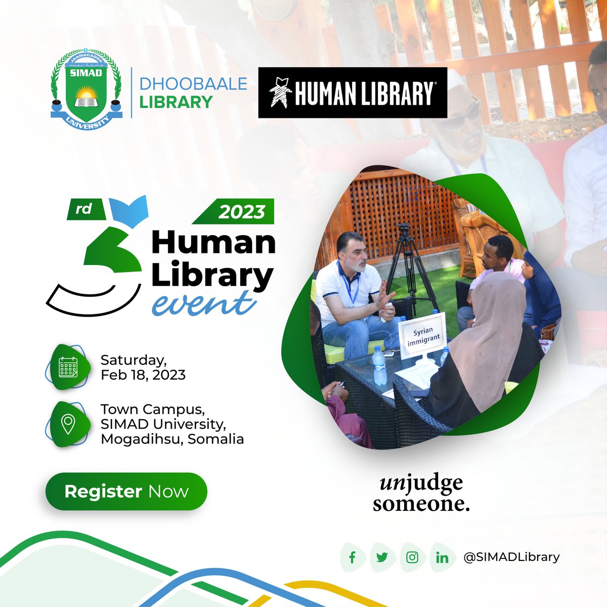 The registration of the #HumanLibrary event is now open. Register NOW to secure your spot of your #humanbook using this link: Bit.ly/HumanLibrary20… #HumanLibrary #unjudgesomeone #RegisterNow