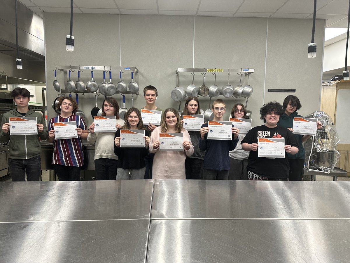 Congratulations to Mrs. Coren's students for earning their ServSafe Food Handler Certification! This is the beginning step in learning about food safety. If they go on to take culinary they will have the opportunity to earn the manager certification.