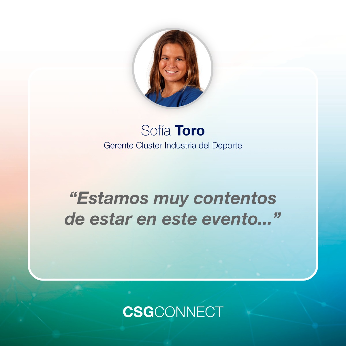 ClusterSaude's tweet photo. 🎙️ "...porque entendemos que la #salud y el #deporte siempre han ido de la mano y tenemos muchisimas #sinergías en común" - Sofia Toro, Gerente del @Cluster_deporte que estuvo en la última reunión de #CSGConnect, el 26 de enero, como experta invitada 🏅💻
https://t.co/sng195UsKC https://t.co/LzYfVOkFJh